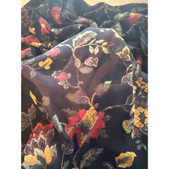 Madison Tara Dress 6 Sheer Fall Floral Lined Handkerchief Hem Fairy Whimsigoth - Picture 10 of 16
